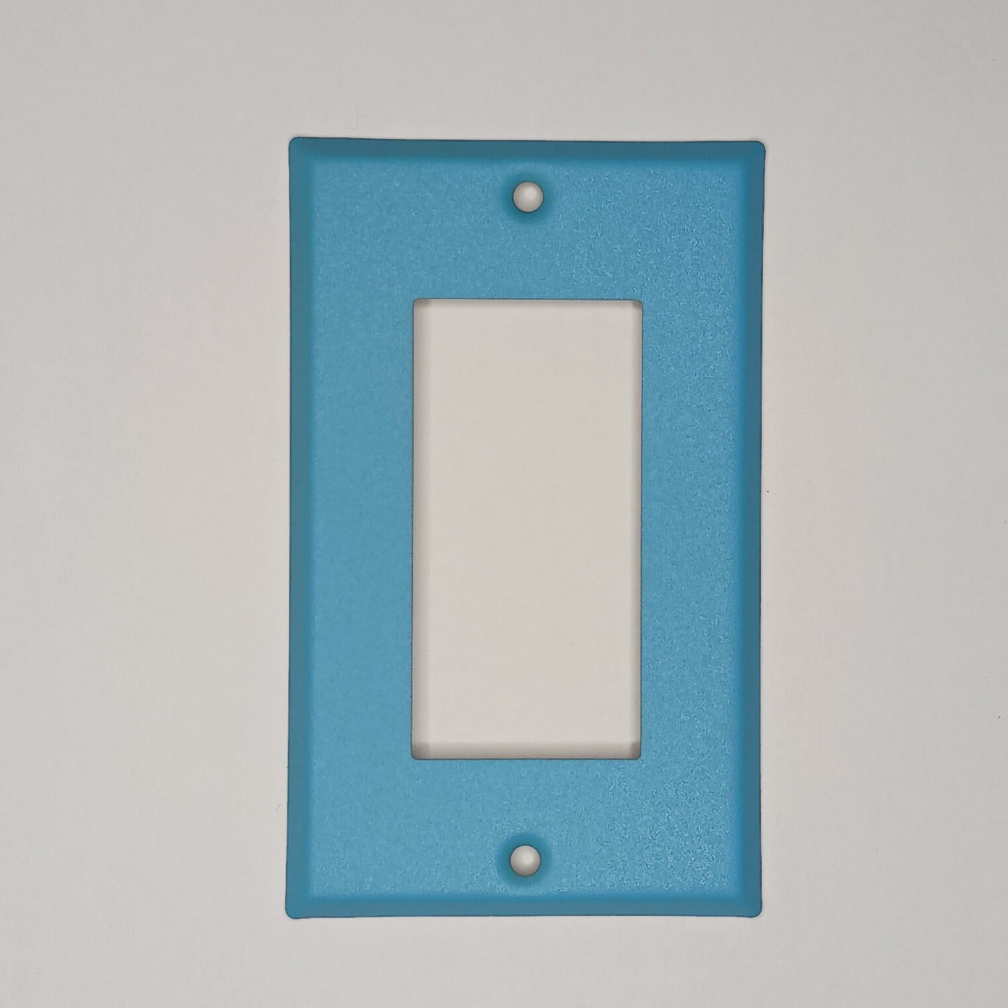 Sky Blue texture powder coated Toggle, Rocker, Duplex, and Blank standard size metal switch plates (Copy)