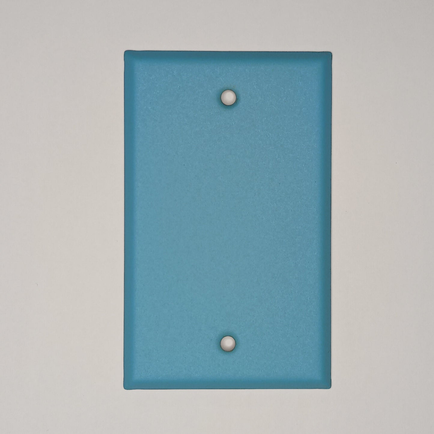 Sky Blue texture powder coated Toggle, Rocker, Duplex, and Blank standard size metal switch plates (Copy)