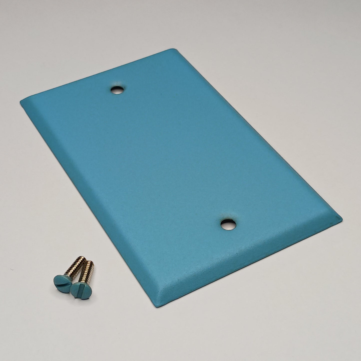 Sky Blue texture powder coated Toggle, Rocker, Duplex, and Blank standard size metal switch plates (Copy)