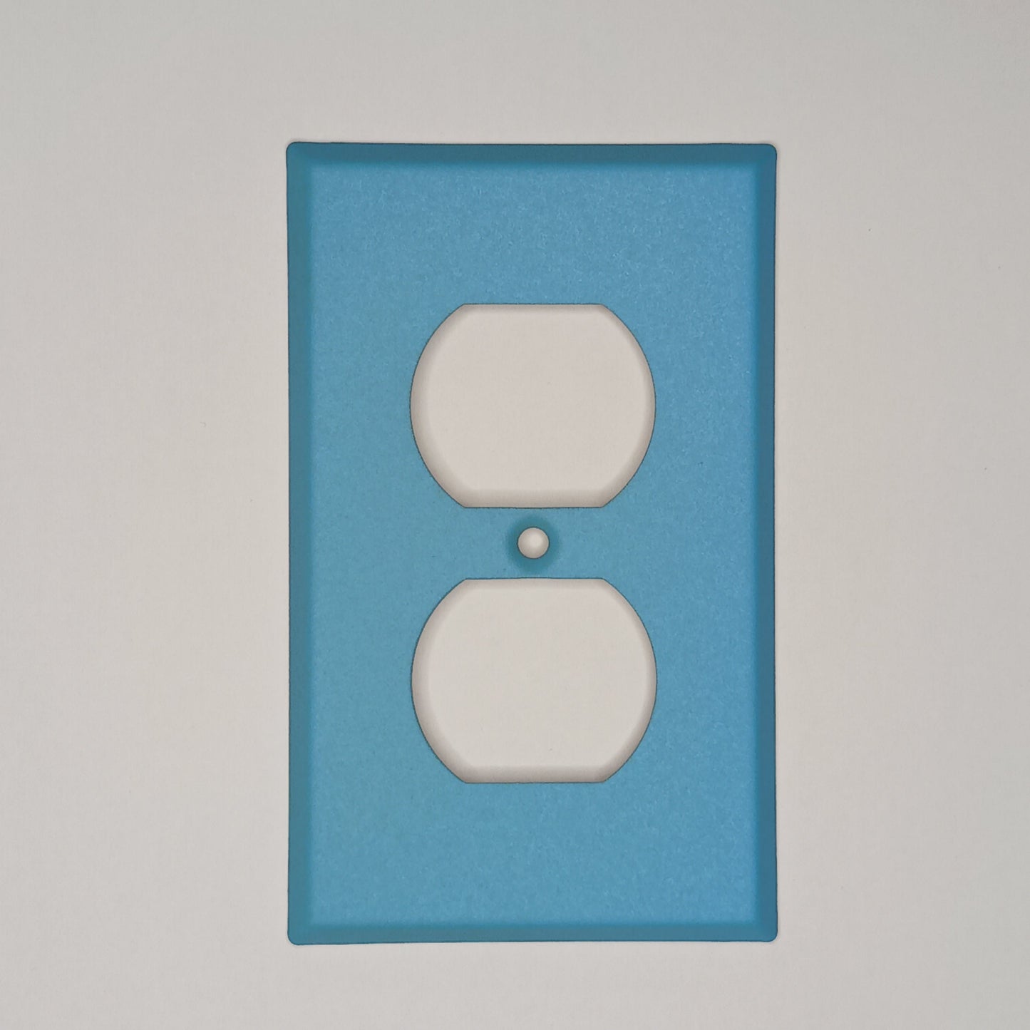 Sky Blue texture powder coated Toggle, Rocker, Duplex, and Blank standard size metal switch plates (Copy)