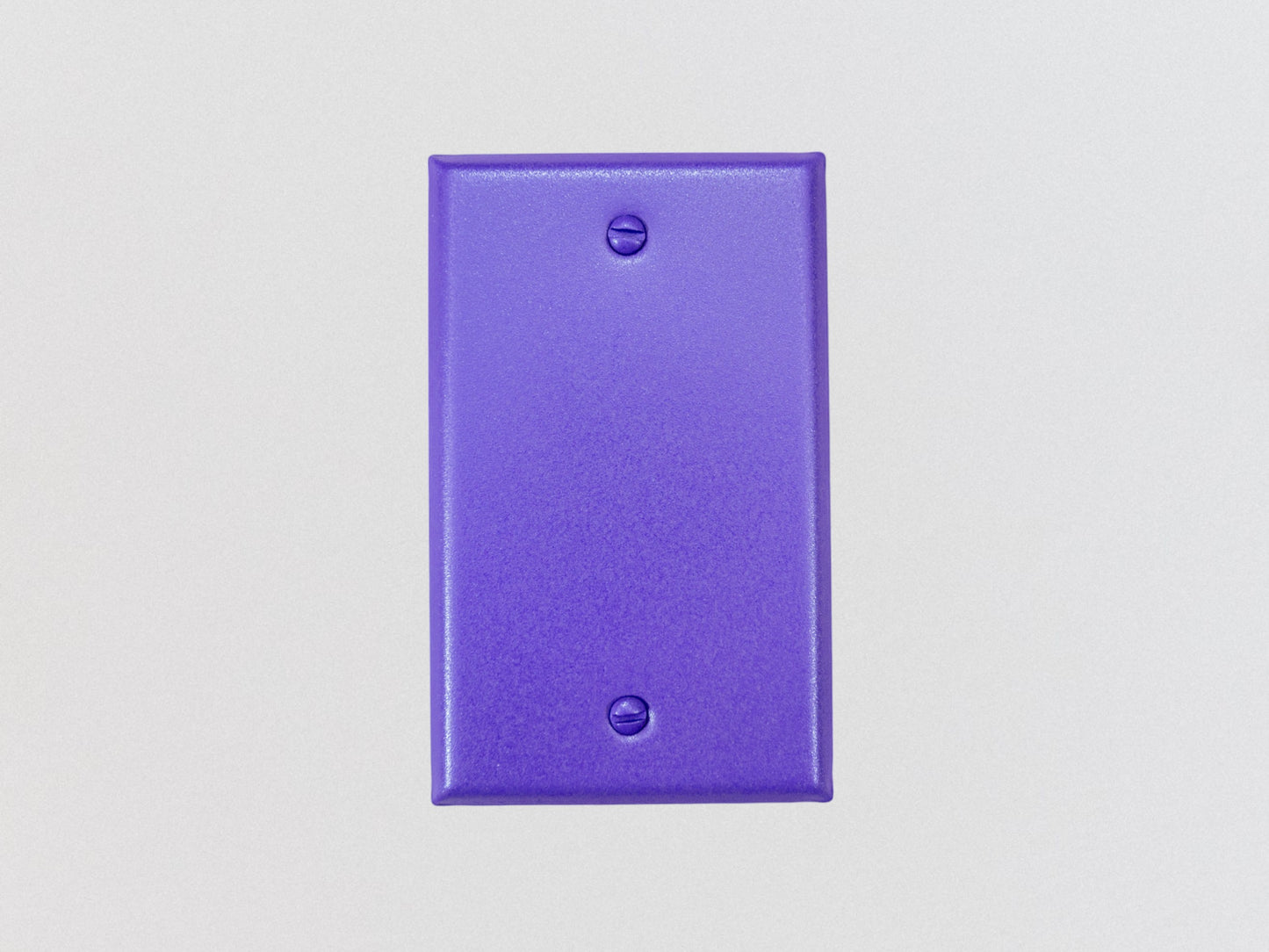 Iris Purple powder coated Toggle, Rocker, Duplex, and Blank standard size metal switch plates