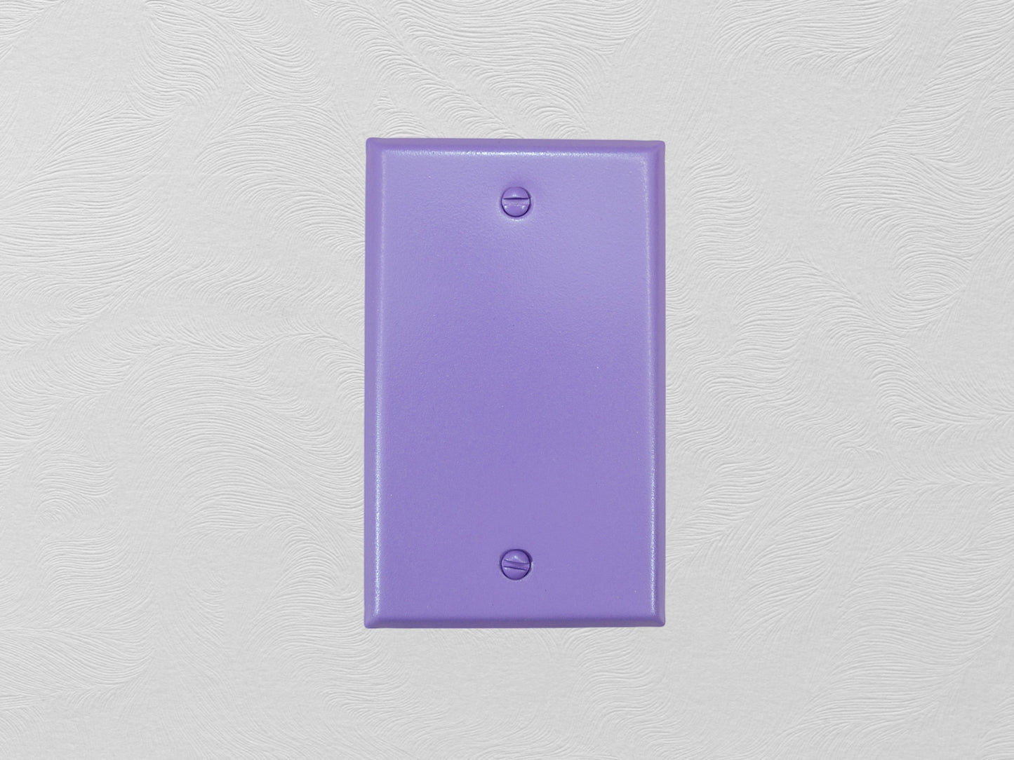 Orchid Lavender powder coated Toggle, Rocker, Duplex, and Blank standard size metal switch plates