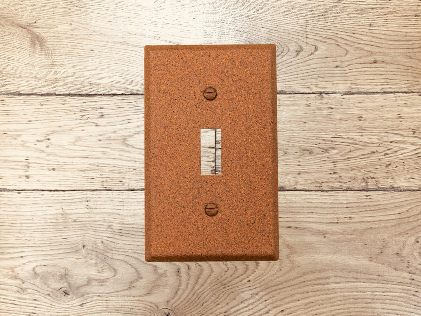 Western Rust powder coated Toggle, Rocker, Duplex, and Blank standard size metal switch plates