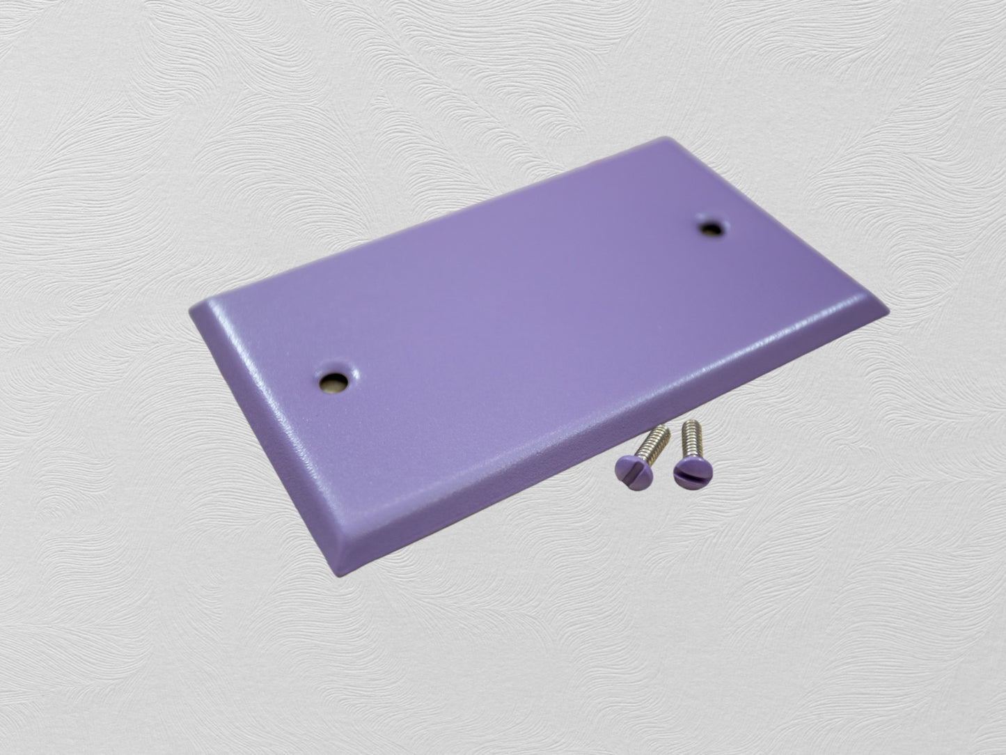 Orchid Lavender powder coated Toggle, Rocker, Duplex, and Blank standard size metal switch plates