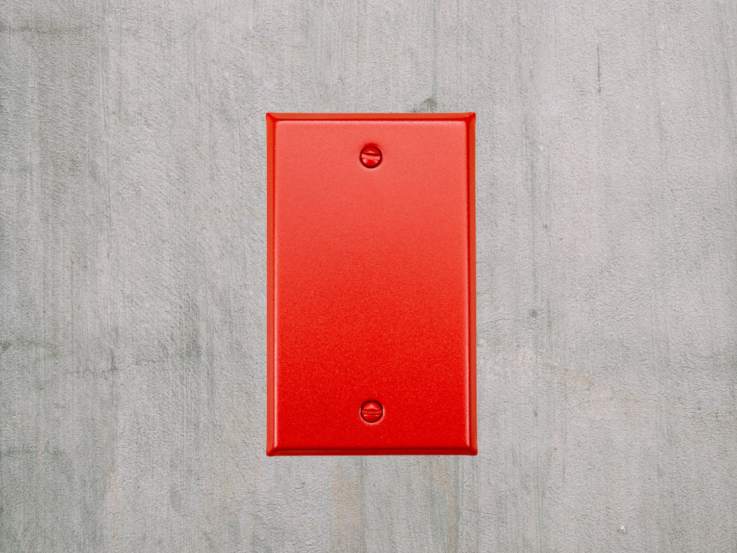 Matte Red Texture powder coated Toggle, Rocker, Duplex, and Blank standard size metal switch plates