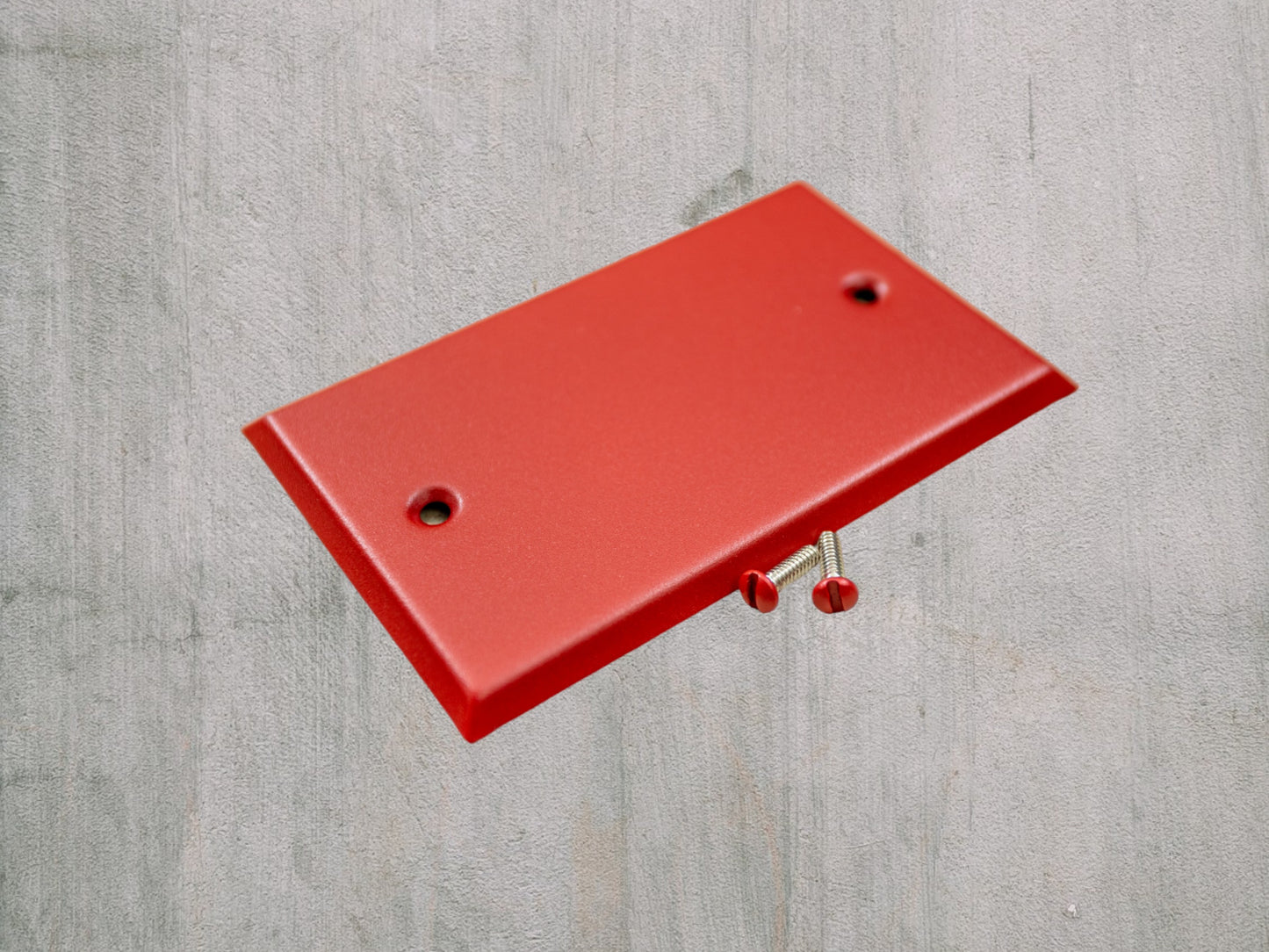 Matte Red Texture powder coated Toggle, Rocker, Duplex, and Blank standard size metal switch plates