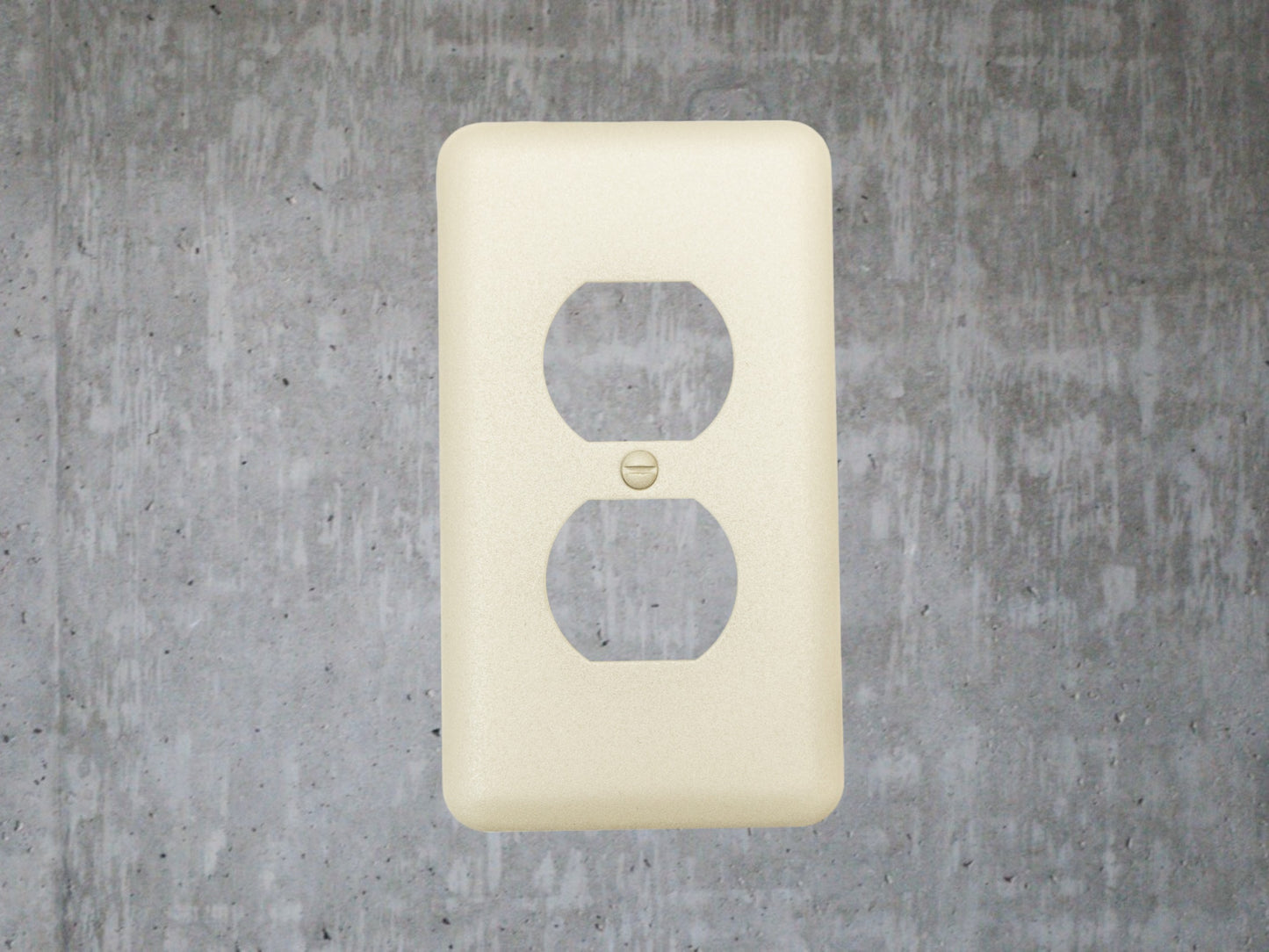 Sandstone Beige powder coated Toggle, Rocker, Duplex, and Blank round corner metal switch plates