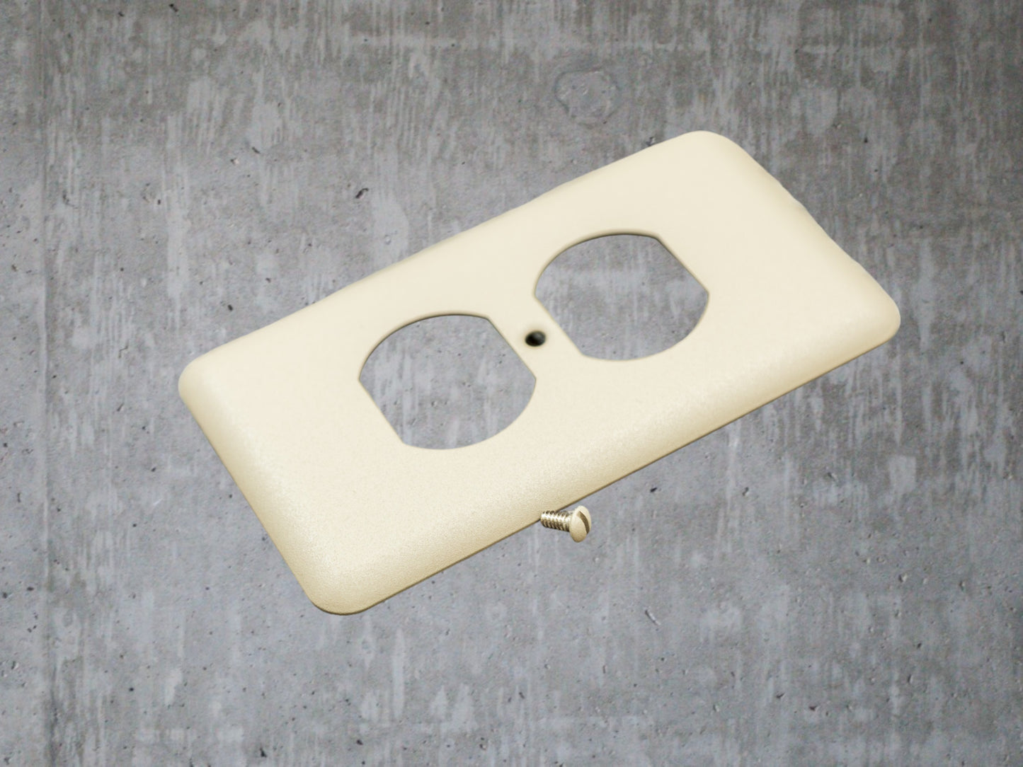 Sandstone Beige powder coated Toggle, Rocker, Duplex, and Blank round corner metal switch plates