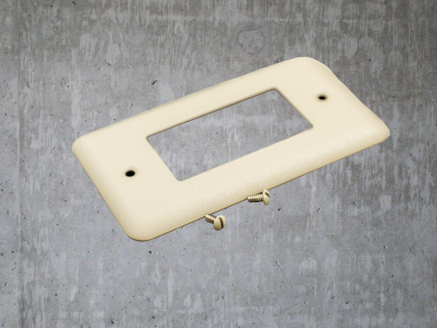 Sandstone Beige powder coated Toggle, Rocker, Duplex, and Blank round corner metal switch plates