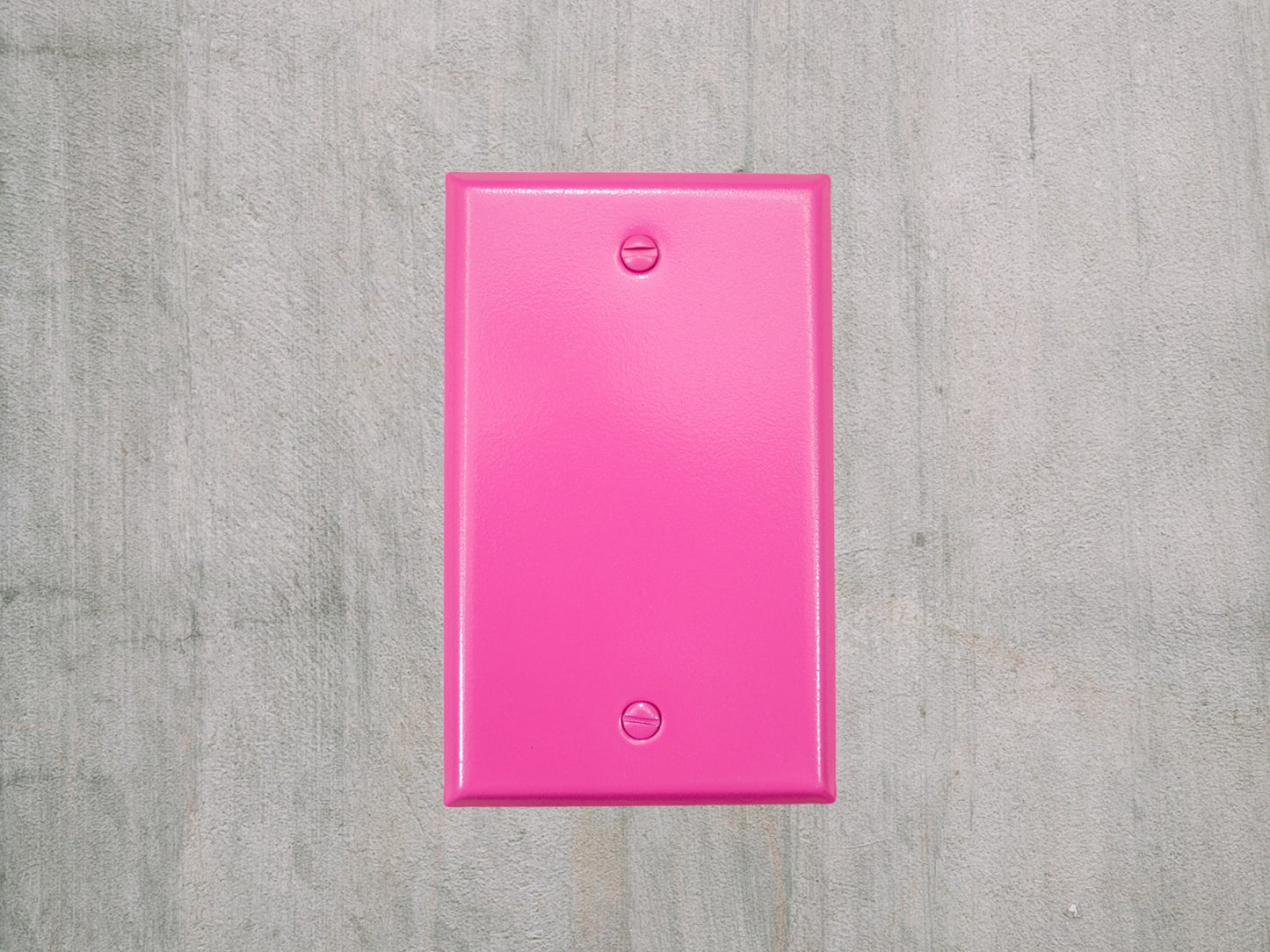 Pink Bubblegum Texture powder coated Toggle, Rocker, Duplex, and Blank standard size metal switch plates