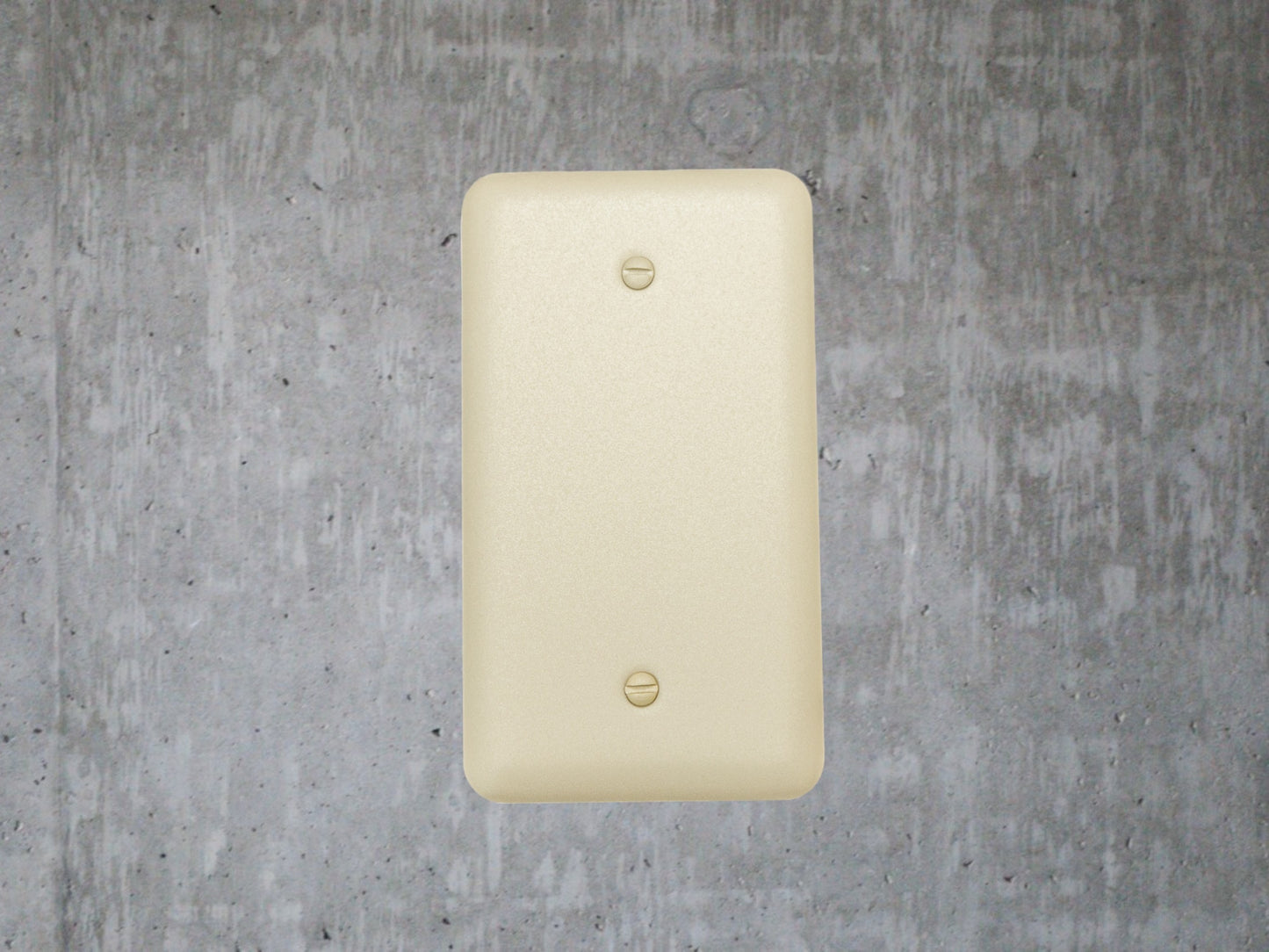 Sandstone Beige powder coated Toggle, Rocker, Duplex, and Blank round corner metal switch plates