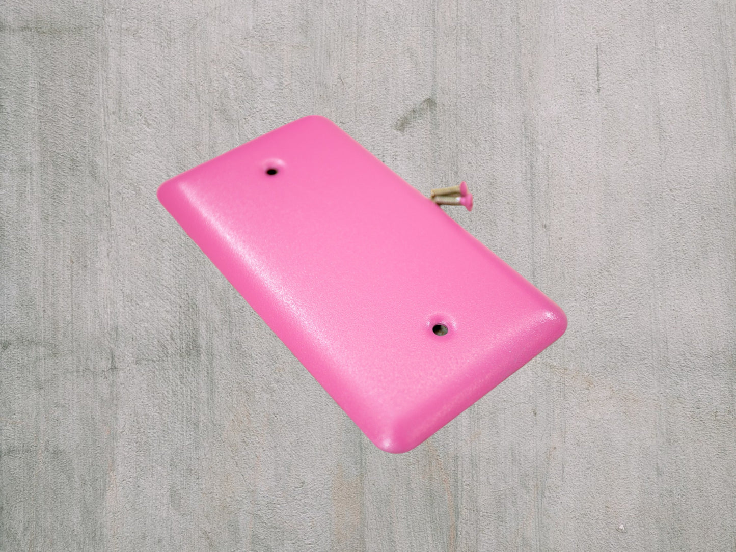 Pink Bubblegum Texture powder coated Toggle, Rocker, Duplex, and Blank round corner metal switch plates