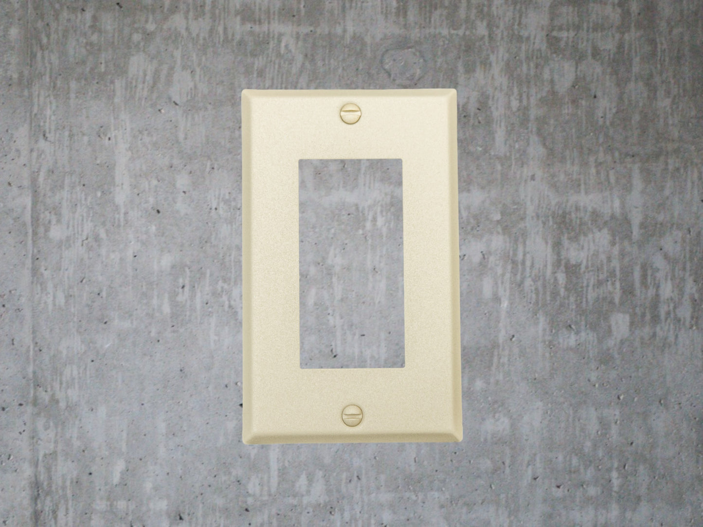 Sandstone Beige powder coated Toggle, Rocker, Duplex, and Blank standard size metal switch plates