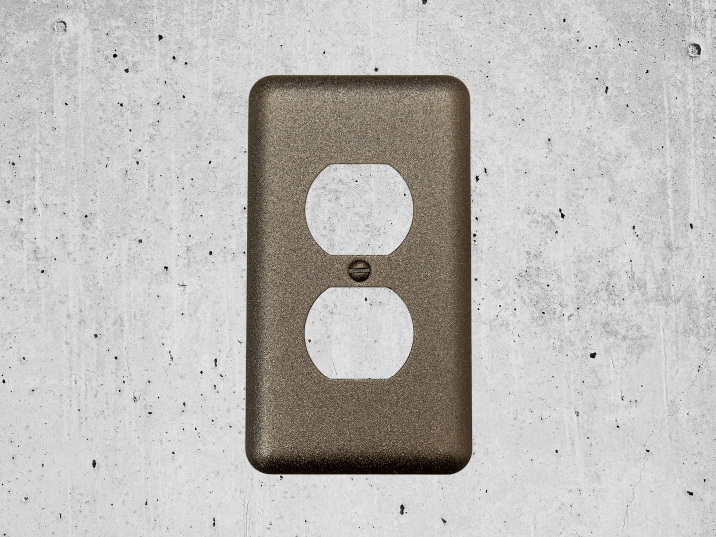 Oil Rubbed Bronze Cast powder coated Toggle, Rocker, Duplex, and Blank round corner metal switch plates