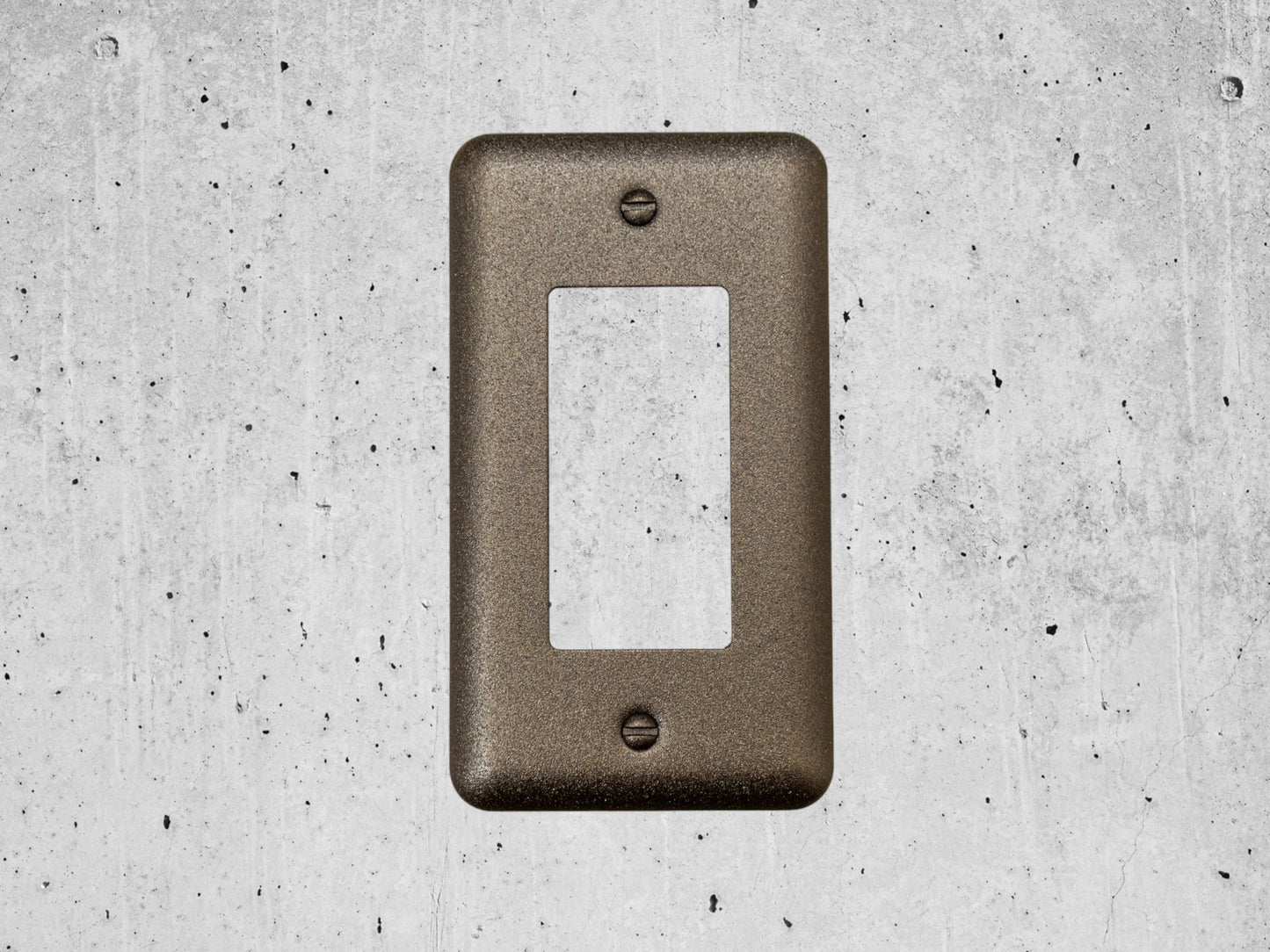 Oil Rubbed Bronze Cast powder coated Toggle, Rocker, Duplex, and Blank round corner metal switch plates