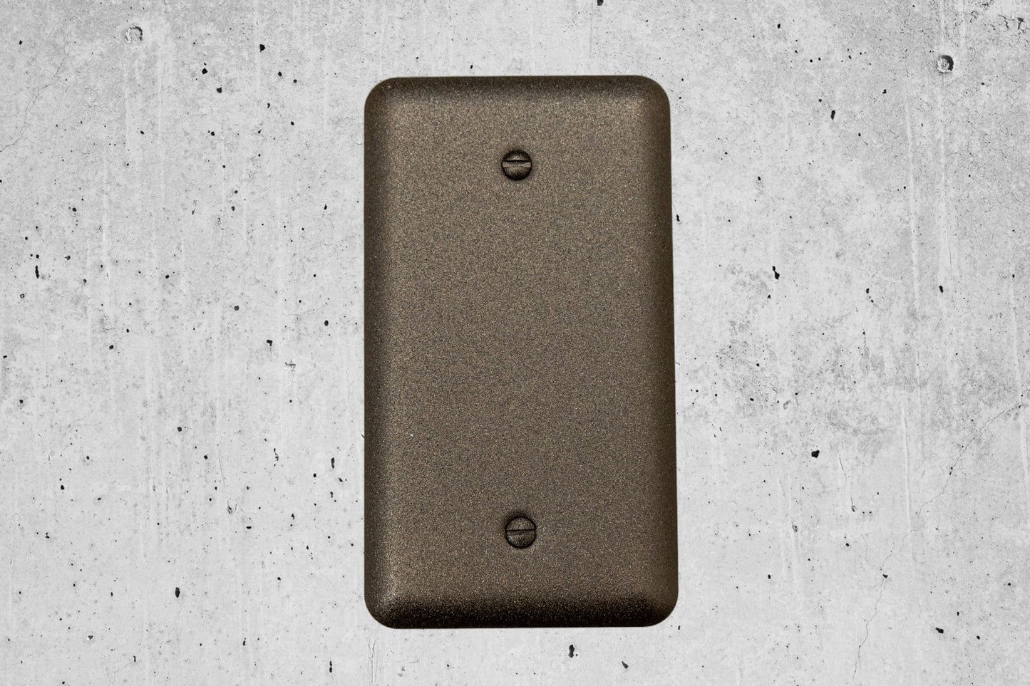 Oil Rubbed Bronze Cast powder coated Toggle, Rocker, Duplex, and Blank round corner metal switch plates