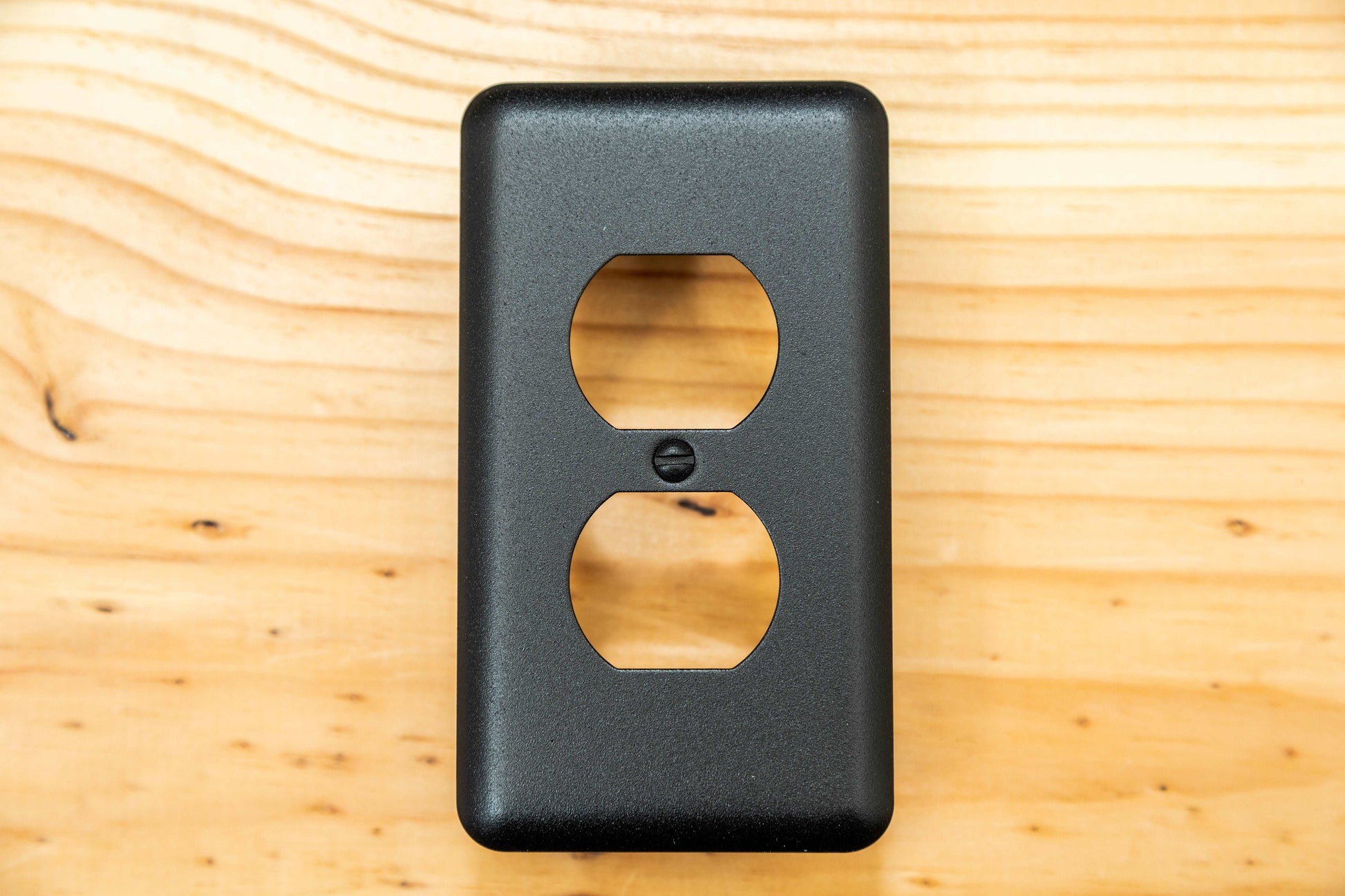 Rustic Black Cast powder coated Toggle, Rocker, Duplex, and Blank round corner metal switch plates