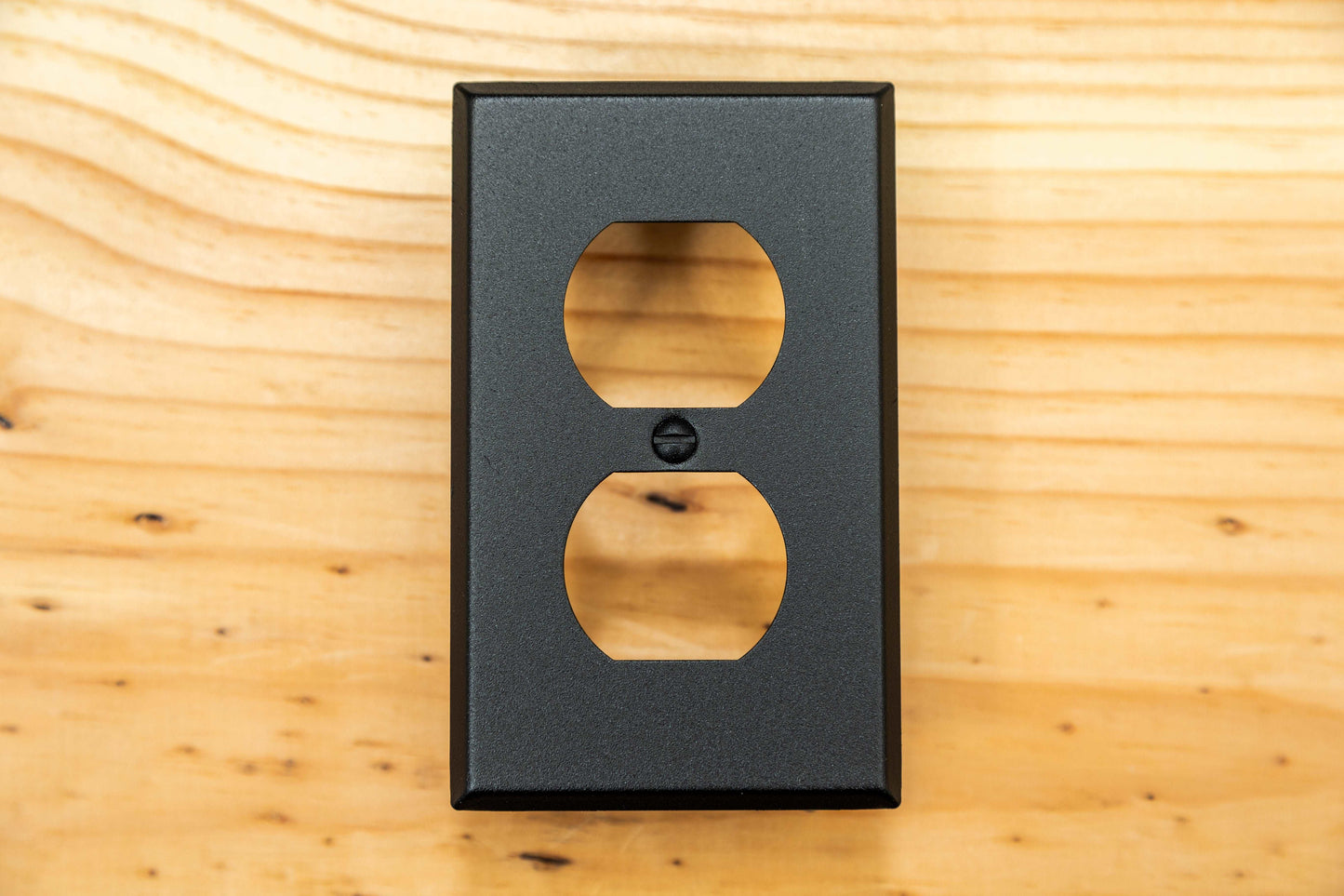 Rustic Black Cast powder coated Toggle, Rocker, Duplex, and Blank standard size metal switch plates.