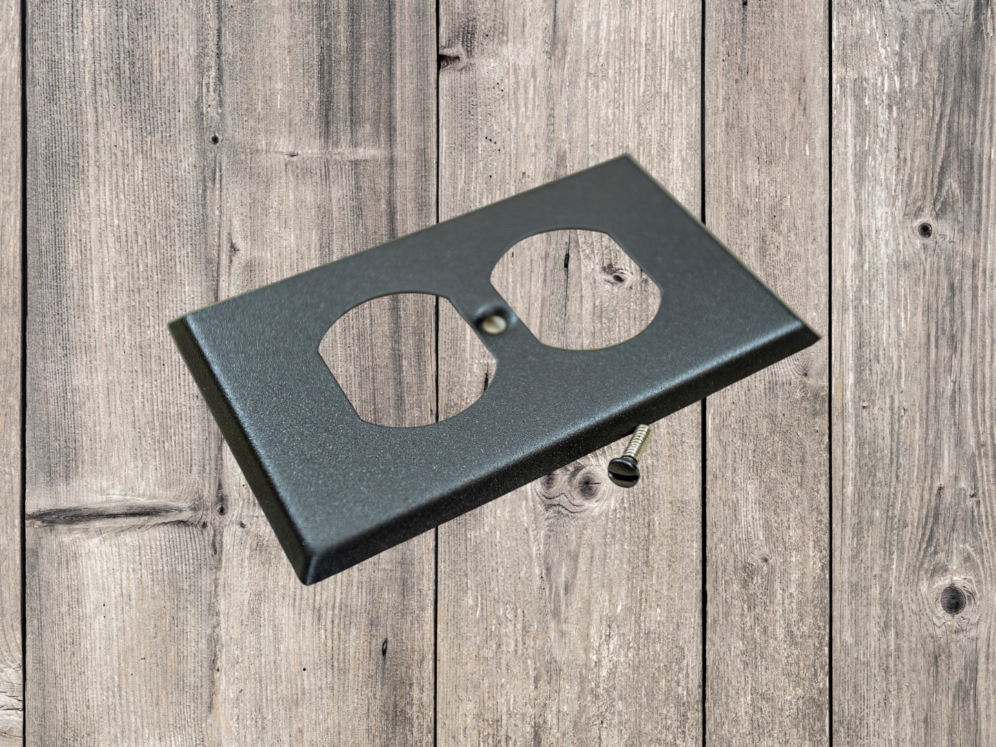 Black Satin Texture powder coated Toggle, Rocker, Duplex, and Blank standard size metal switch plates