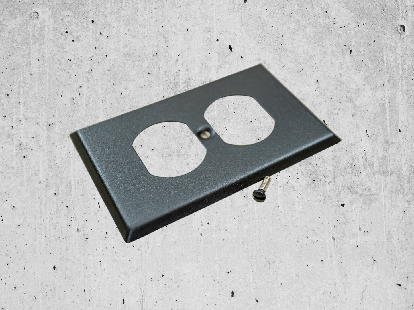 Black Stone powder coated Toggle, Rocker, Duplex, and Blank standard size metal switch plates