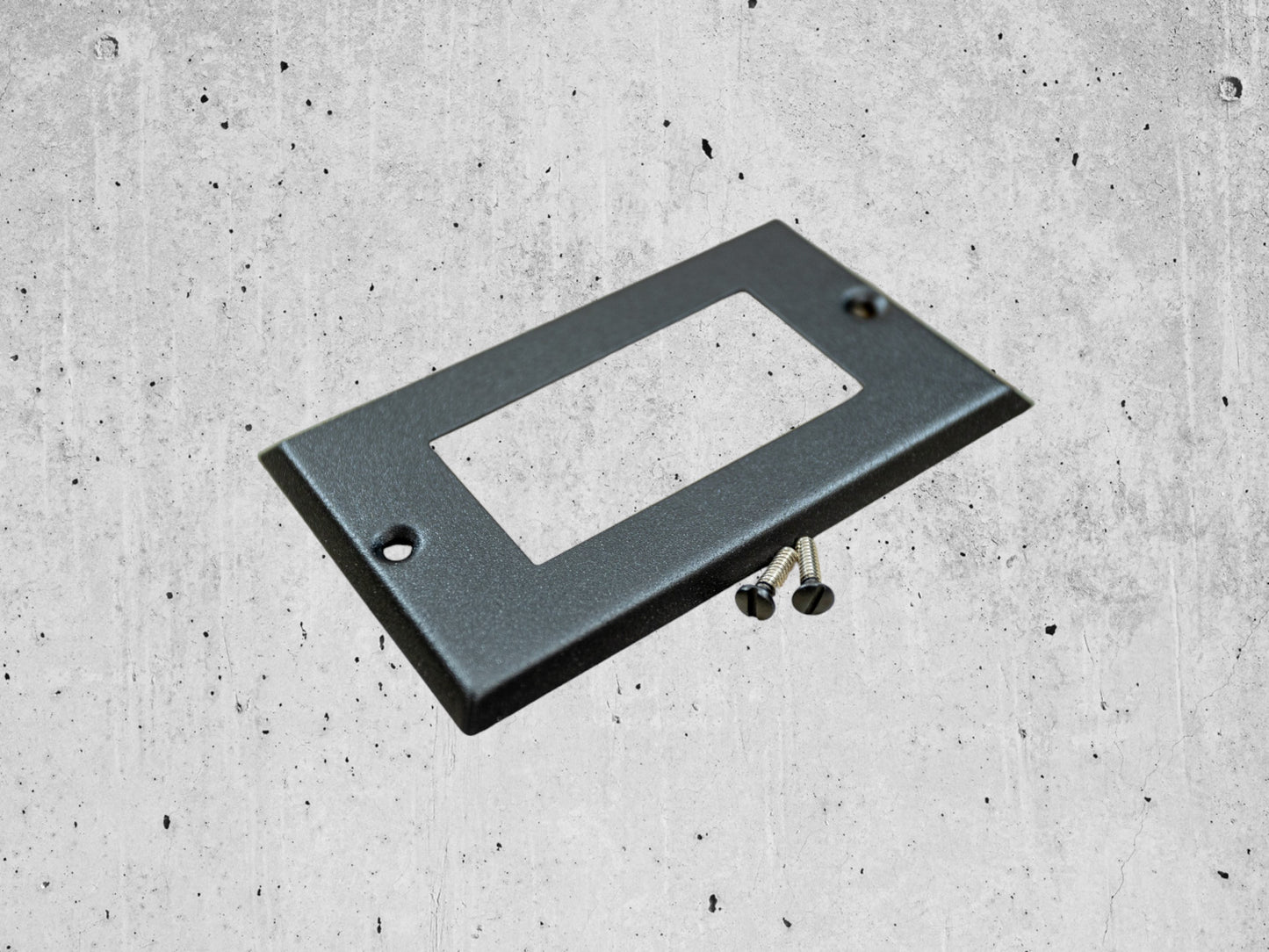 Black Stone powder coated Toggle, Rocker, Duplex, and Blank standard size metal switch plates