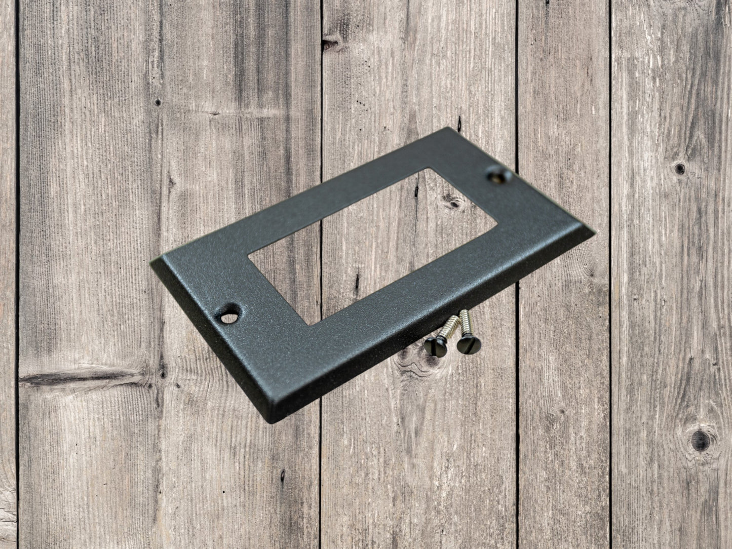 Black Satin Texture powder coated Toggle, Rocker, Duplex, and Blank standard size metal switch plates