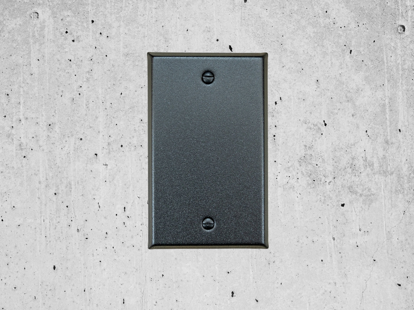 Black Stone powder coated Toggle, Rocker, Duplex, and Blank standard size metal switch plates