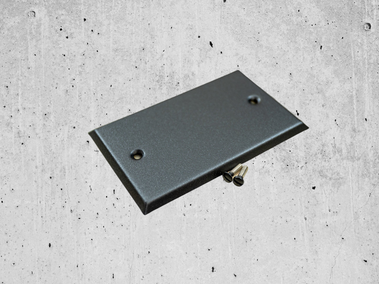 Black Stone powder coated Toggle, Rocker, Duplex, and Blank standard size metal switch plates