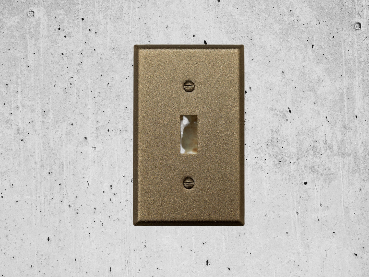 Bronze Cast powder coated Toggle, Rocker, Duplex, and Blank standard size metal switch plates