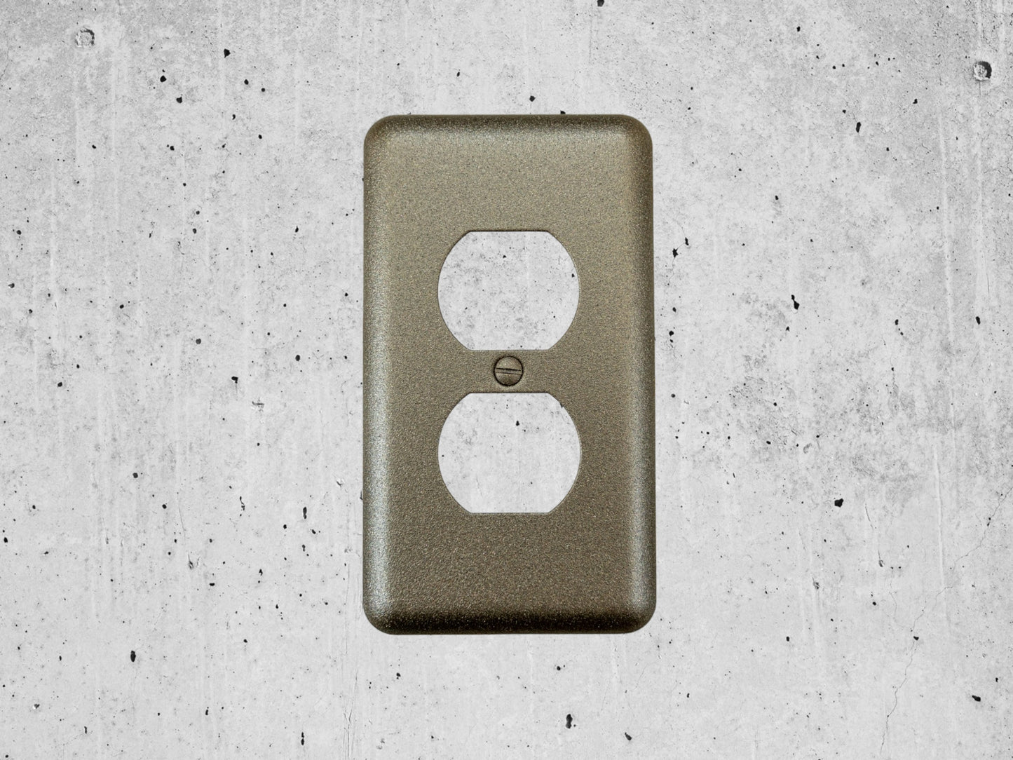 Bronze Cast powder coated Toggle, Rocker, Duplex, and Blank round corner metal switch plates..