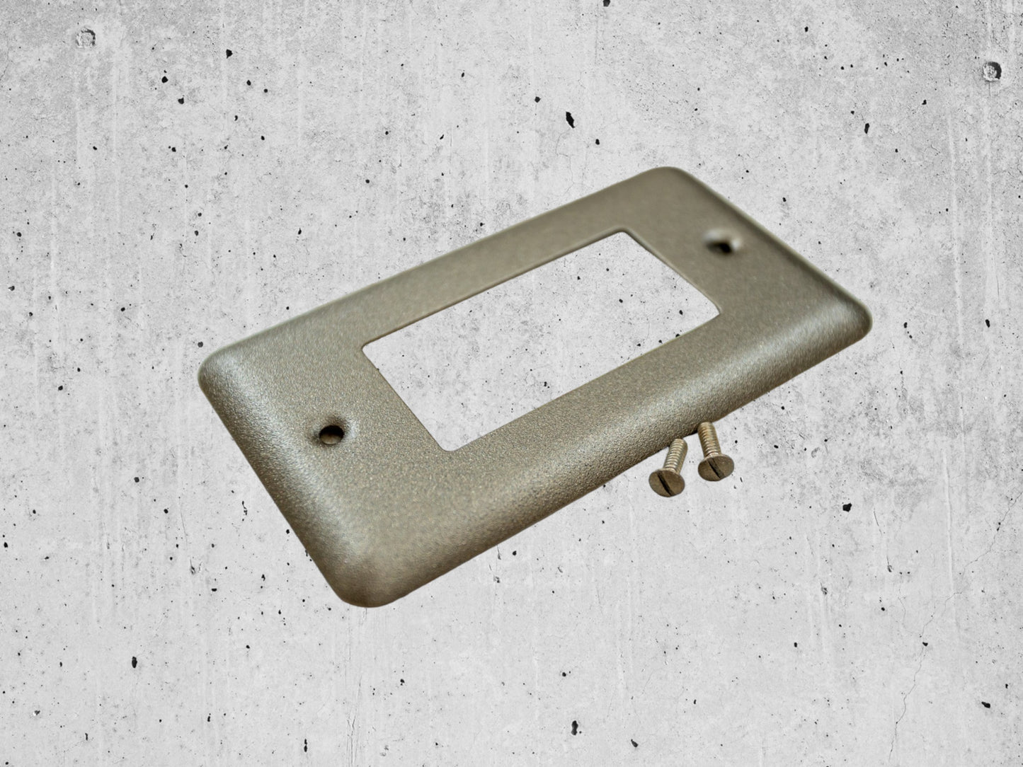 Bronze Cast powder coated Toggle, Rocker, Duplex, and Blank round corner metal switch plates..