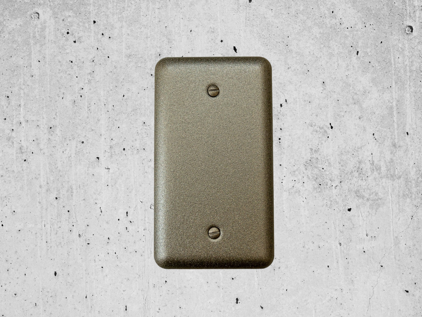 Bronze Cast powder coated Toggle, Rocker, Duplex, and Blank round corner metal switch plates..