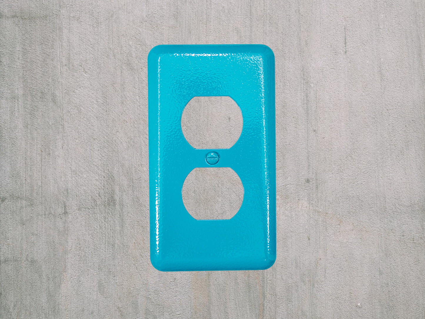 Turquoise River powder coated Toggle, Rocker, Duplex, and Blank round corner metal switch plates