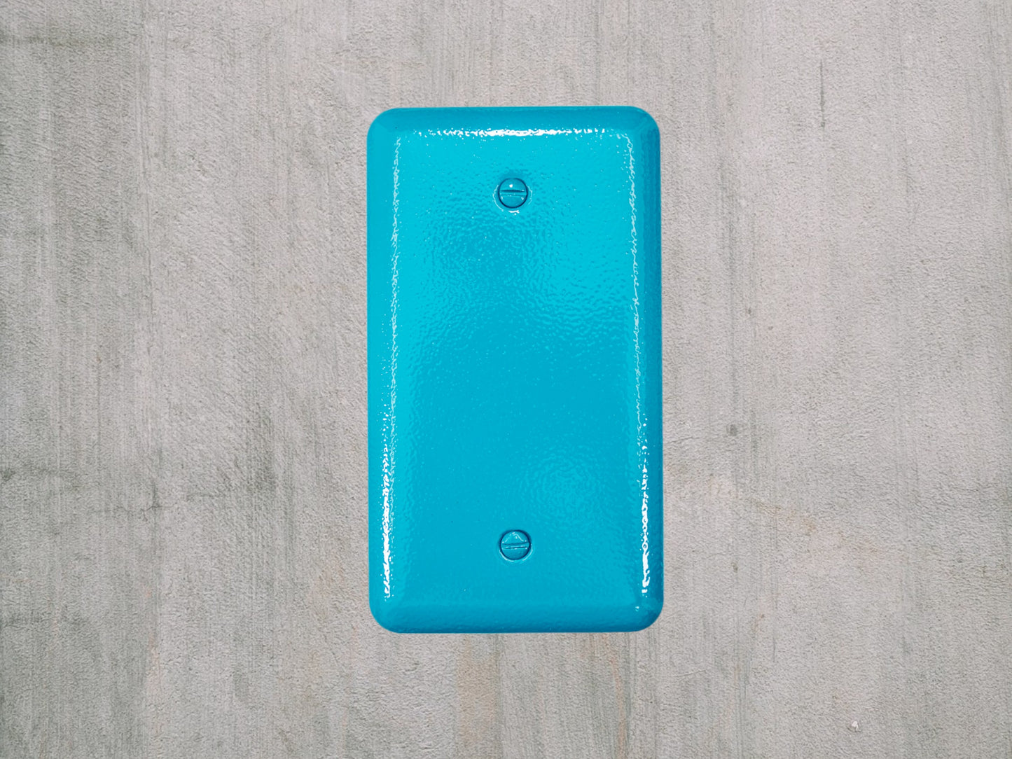 Turquoise River powder coated Toggle, Rocker, Duplex, and Blank round corner metal switch plates