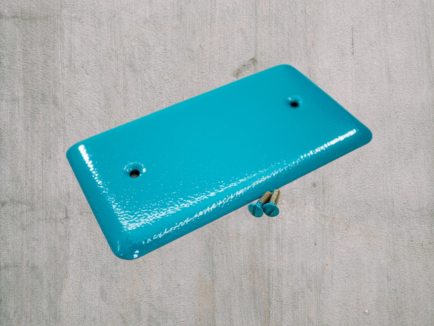 Turquoise River powder coated Toggle, Rocker, Duplex, and Blank round corner metal switch plates