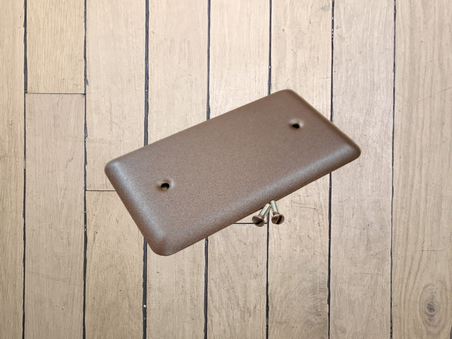 Walnut Texture powder coated Toggle, Rocker, Duplex, and Blank round corner metal switch plates