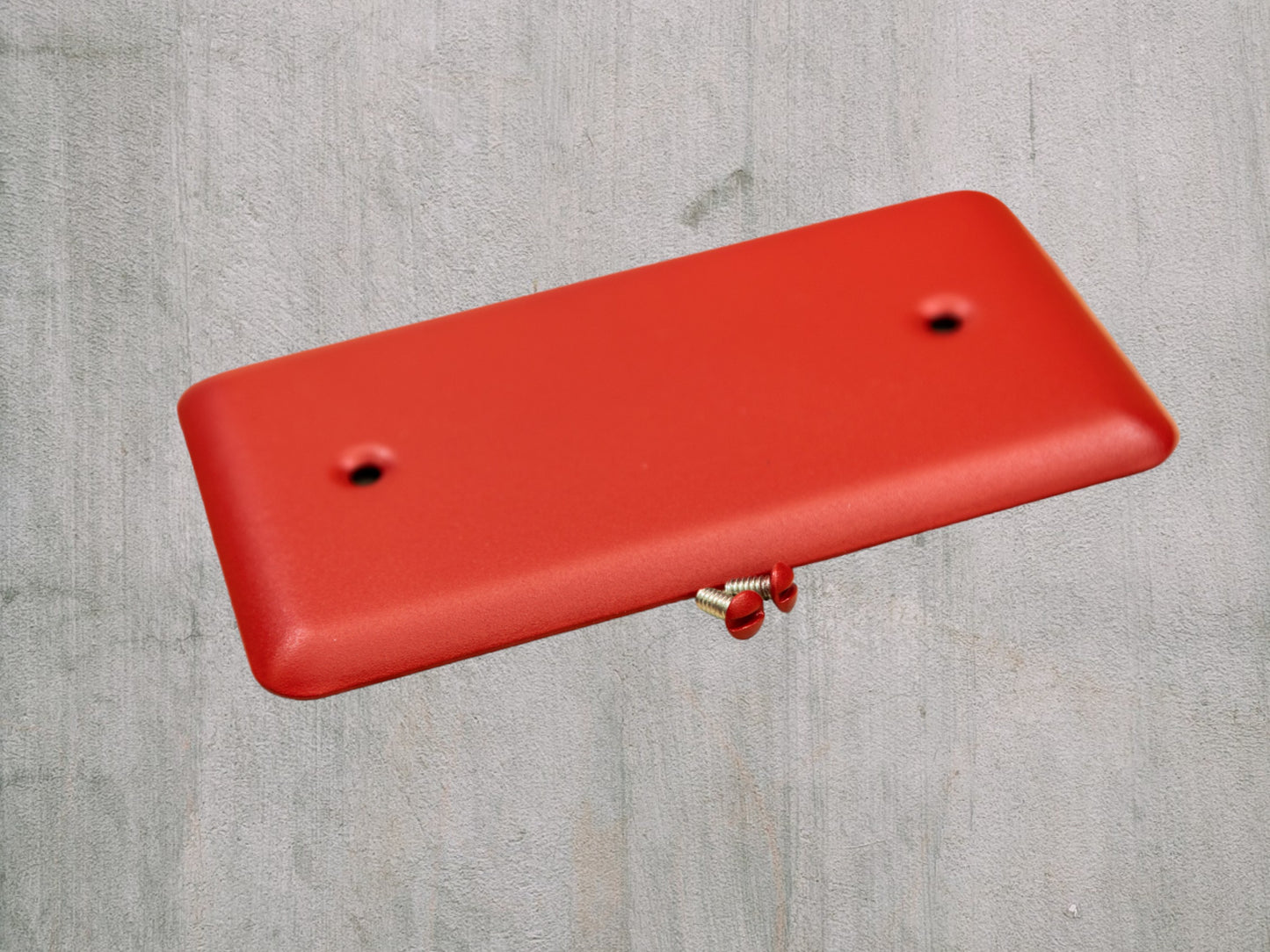 Matte Red Texture powder coated Toggle, Rocker, Duplex, and Blank round corner metal switch plates