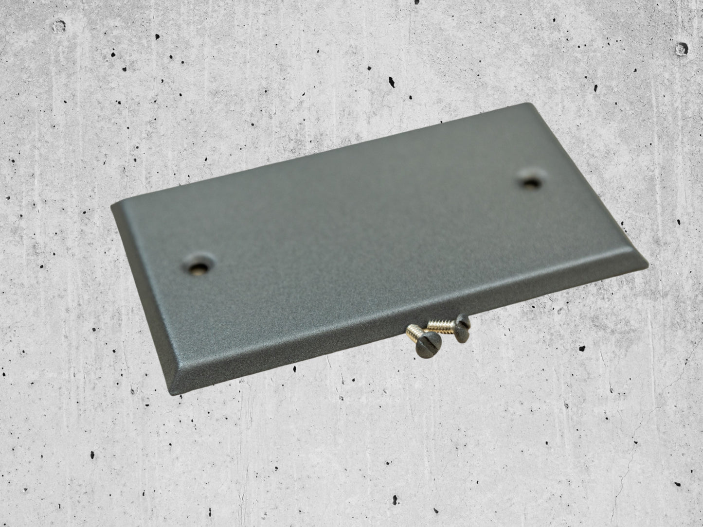 River Stone Grey powder coated Toggle, Rocker, Duplex, and Blank standard size metal switch plates