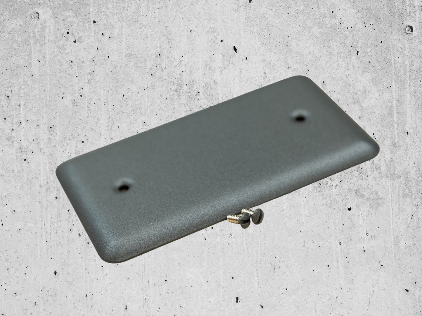 River Stone Grey texture powder coated Toggle, Rocker, Duplex, and Blank round corner wall switch plates