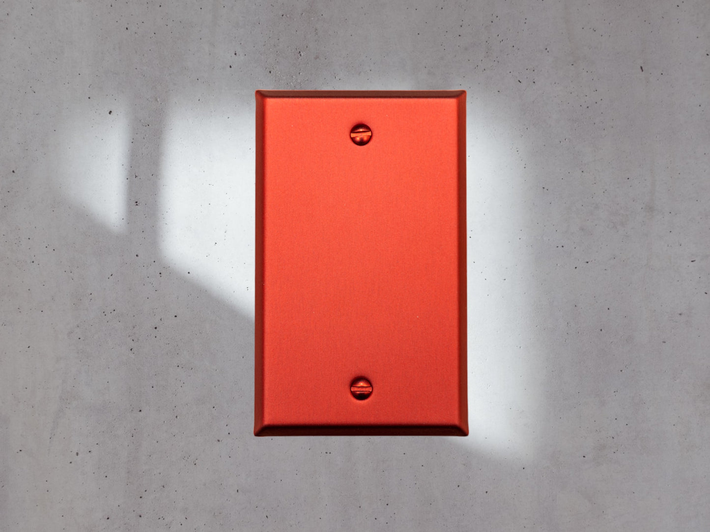 Red Anodized powder coated Toggle, Rocker, Duplex, and Blank standard size metal switch plates