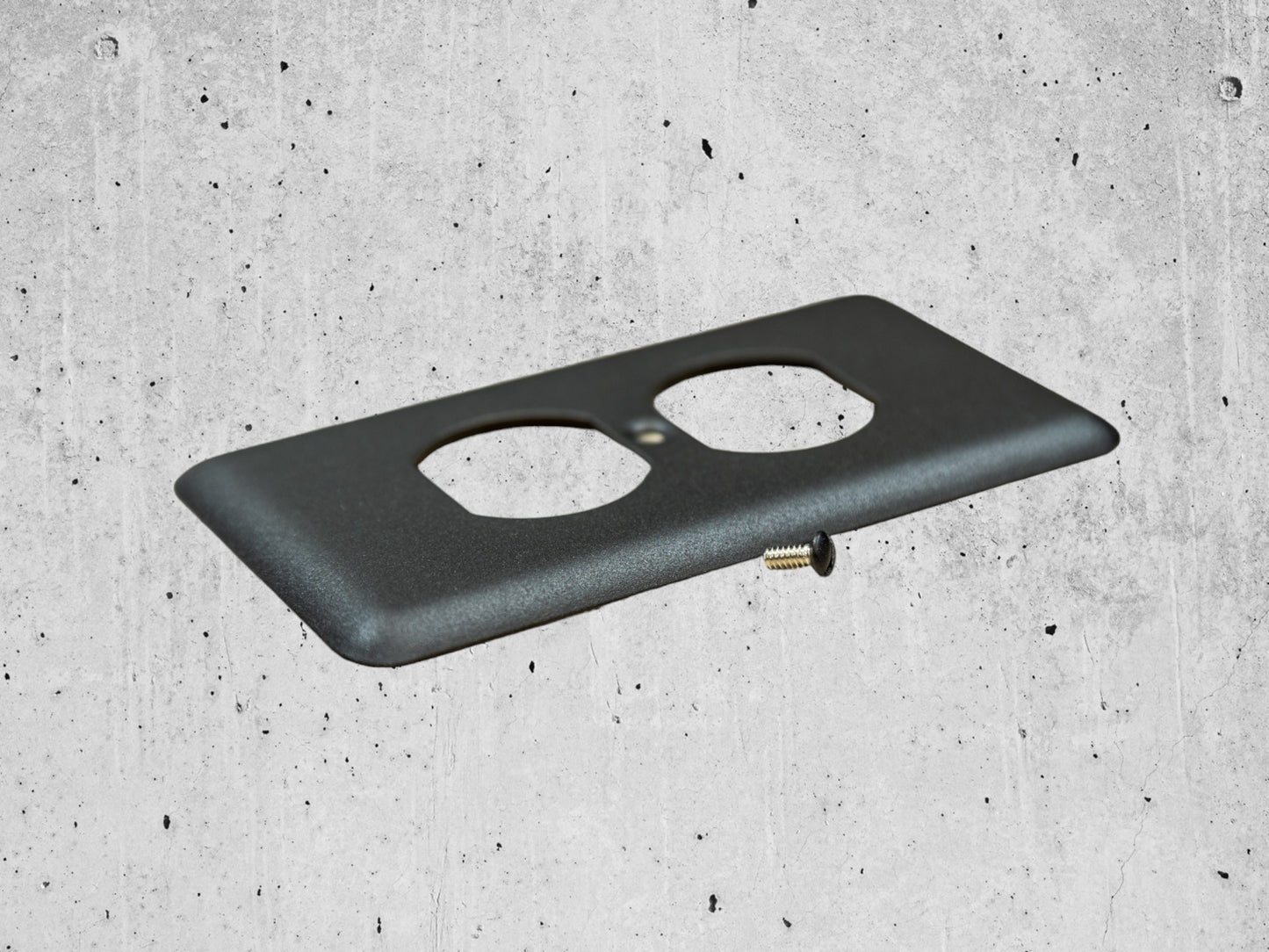 Black Stone powder coated Toggle, Rocker, Duplex, and Blank round corner metal switch plates