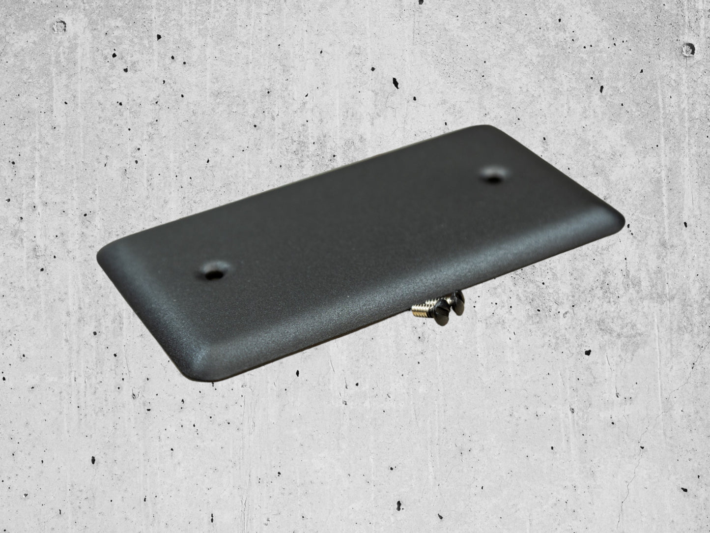 Black Stone powder coated Toggle, Rocker, Duplex, and Blank round corner metal switch plates