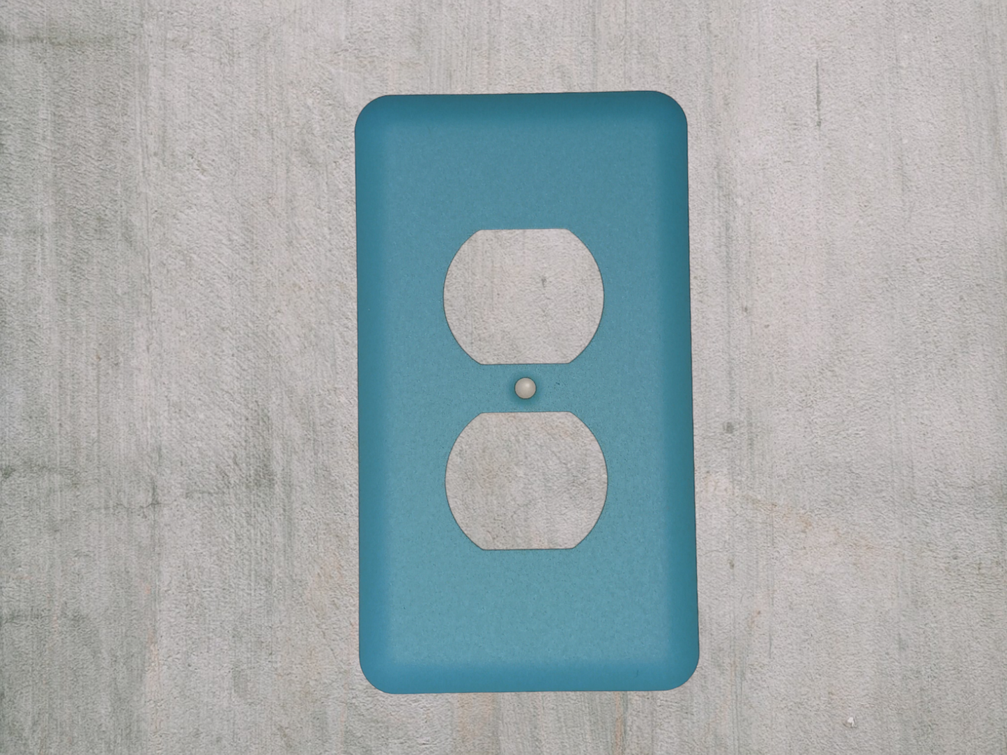 Sky Blue texture powder coated Toggle, Rocker, Duplex, and Blank round corner metal switch plates (Copy)