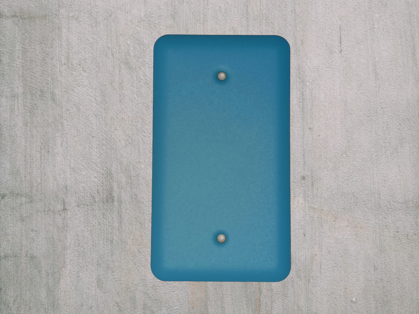 Sky Blue texture powder coated Toggle, Rocker, Duplex, and Blank round corner metal switch plates (Copy)