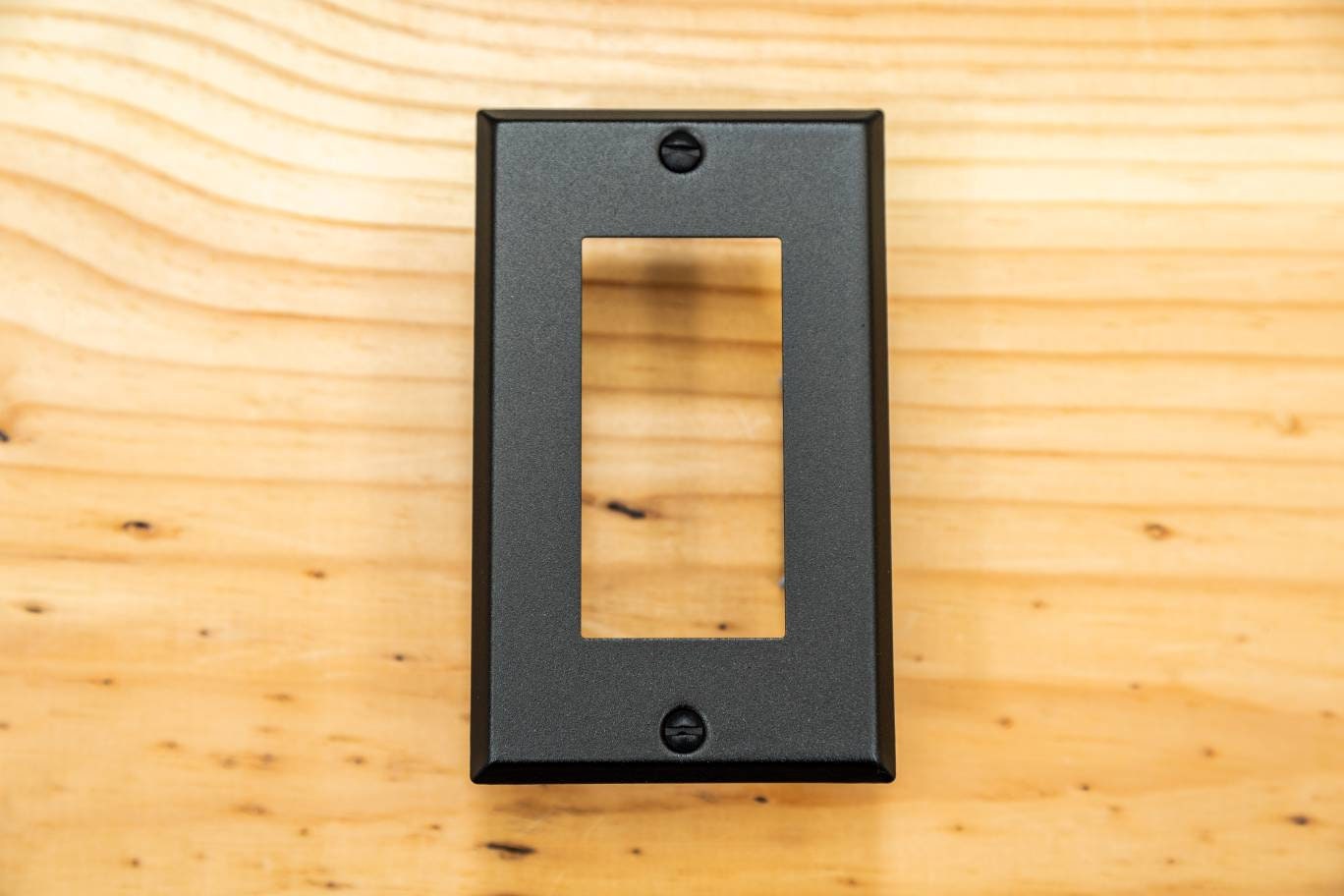 Rustic Black Cast powder coated Toggle, Rocker, Duplex, and Blank standard size metal switch plates.