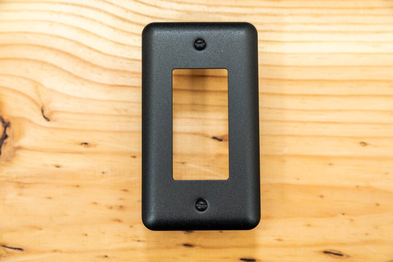 Rustic Black Cast powder coated Toggle, Rocker, Duplex, and Blank round corner metal switch plates